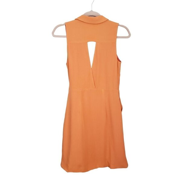 NWT Anthropologie Orange Linen Sleeveless Wrap Front Mini Dress - Picture 4 of 10